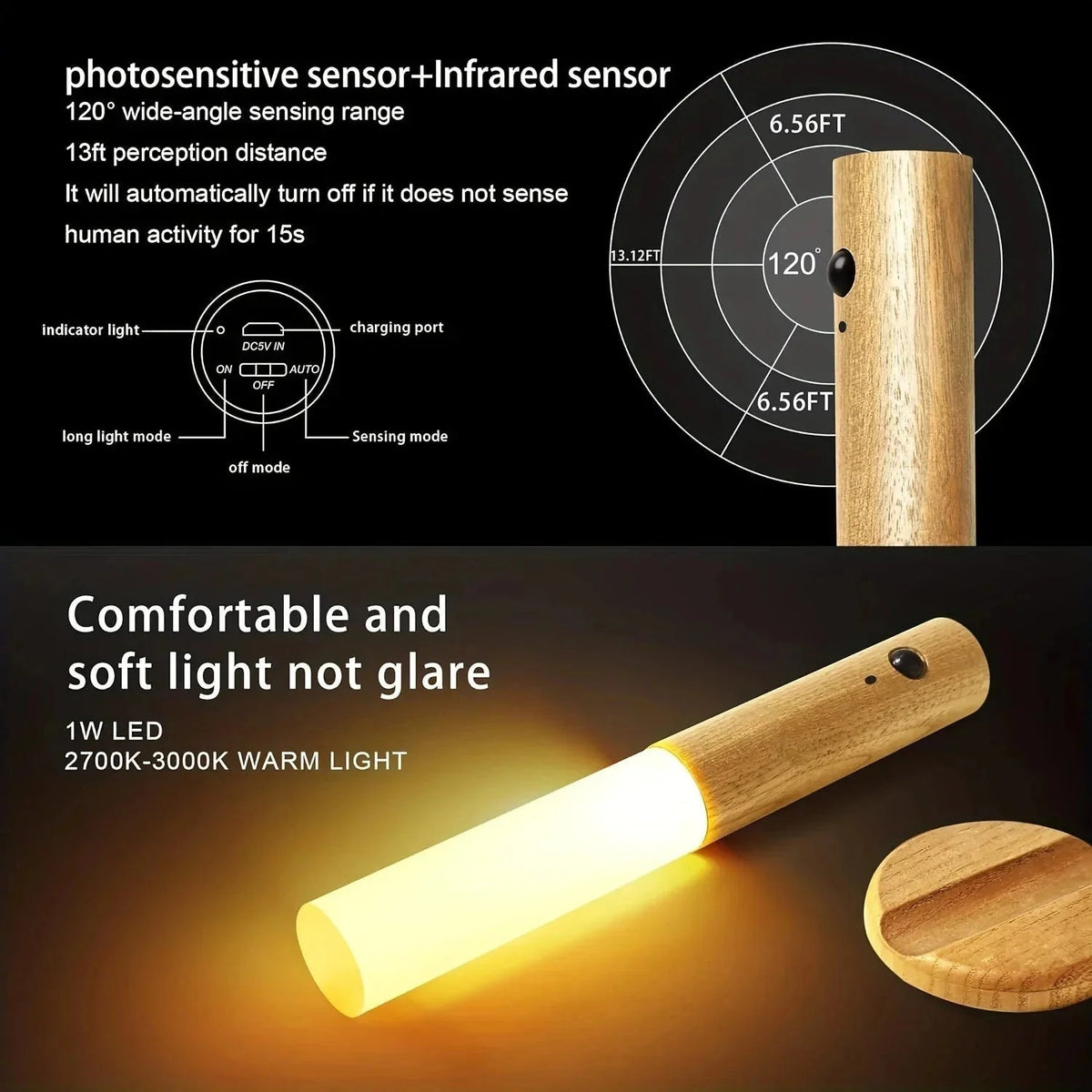Luz LED Nocturna con Sensor de Movimiento | Recargable y Sin Cables – CasaSella™
